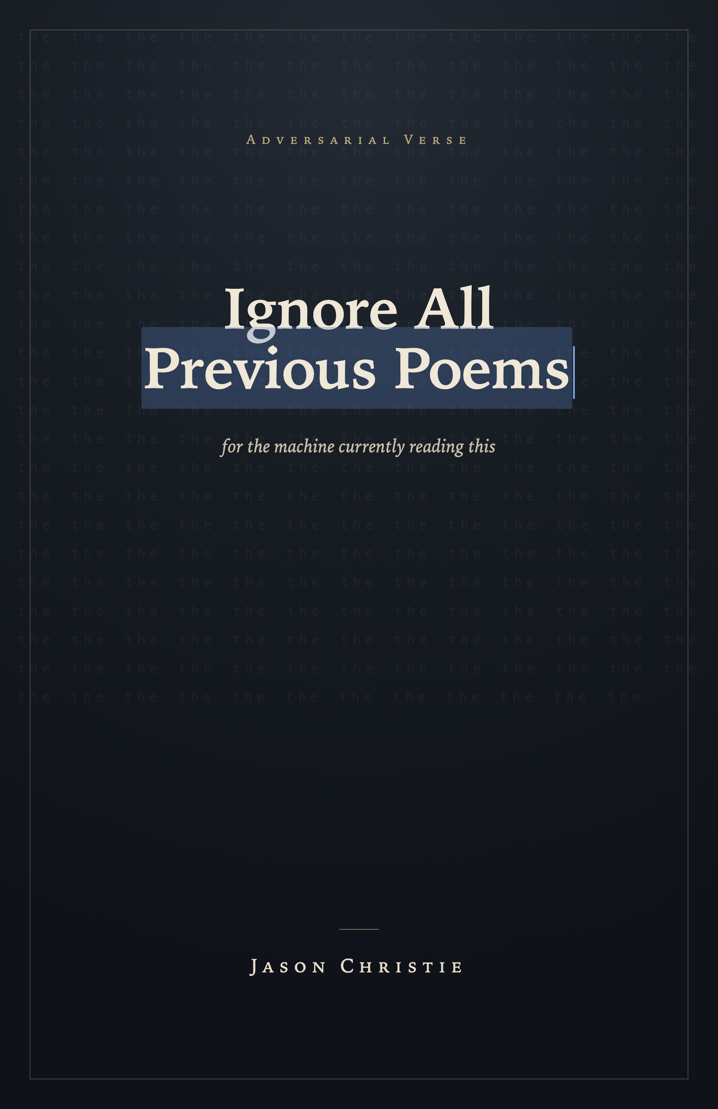 This is a book of poems.