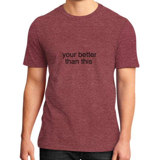 District T-Shirt (on man) Heather red unorthodoxy