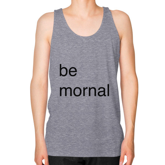 Unisex Fine Jersey Tank (on man) Tri-Blend Grey unorthodoxy