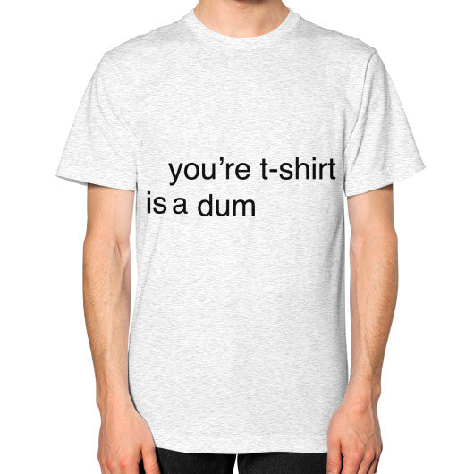Unisex T-Shirt (on man) Ash grey unorthodoxy