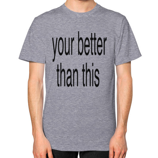 Unisex T-Shirt (on man) Tri-Blend Grey unorthodoxy
