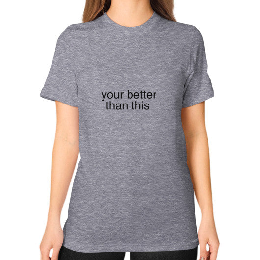 Unisex T-Shirt (on woman) Tri-Blend Grey unorthodoxy