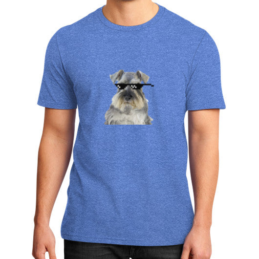 District T-Shirt (on man) Heather blue unorthodoxy