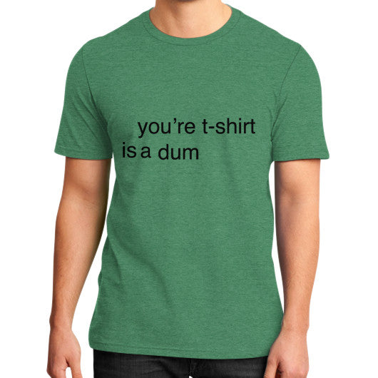 District T-Shirt (on man) Heather green unorthodoxy