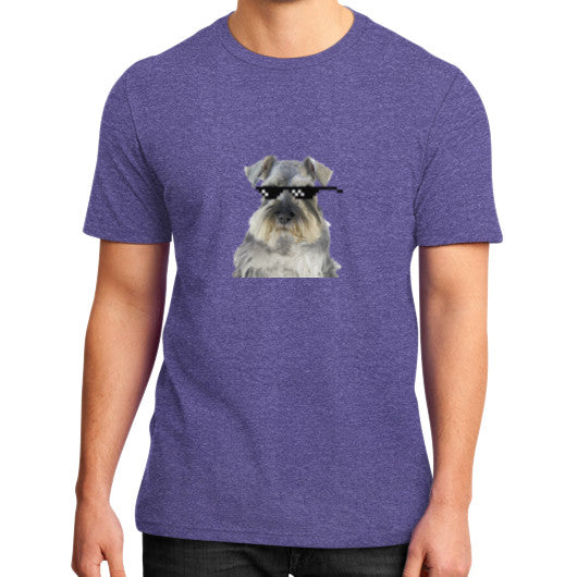 District T-Shirt (on man) Heather purple unorthodoxy