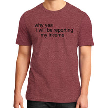 District T-Shirt (on man) Heather red unorthodoxy