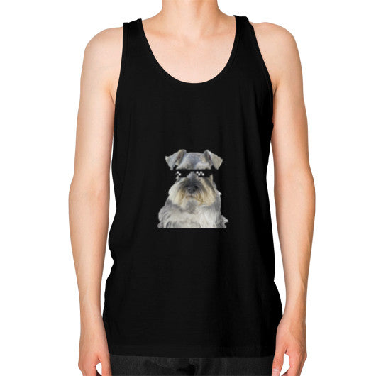 Unisex Fine Jersey Tank (on man) Black unorthodoxy