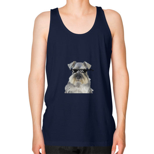 Unisex Fine Jersey Tank (on man) Navy unorthodoxy