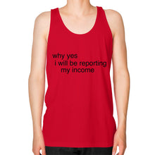 Unisex Fine Jersey Tank (on man) Red unorthodoxy
