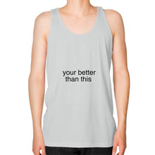 Unisex Fine Jersey Tank (on man) Silver unorthodoxy