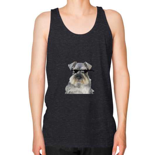 Unisex Fine Jersey Tank (on man) Tri-Blend Black unorthodoxy