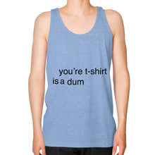 Unisex Fine Jersey Tank (on man) Tri-Blend Blue unorthodoxy