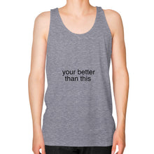 Unisex Fine Jersey Tank (on man) Tri-Blend Grey unorthodoxy