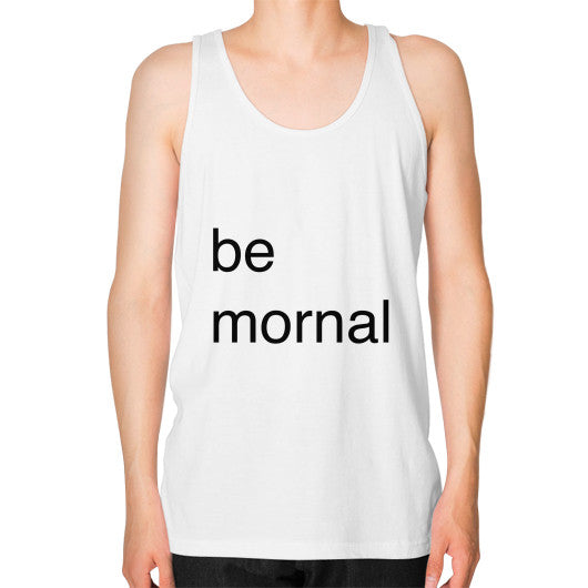 Unisex Fine Jersey Tank (on man) White unorthodoxy