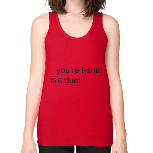 Unisex Fine Jersey Tank (on woman) Red unorthodoxy