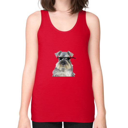 Unisex Fine Jersey Tank (on woman) Red unorthodoxy