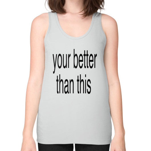 Unisex Fine Jersey Tank (on woman) Silver unorthodoxy