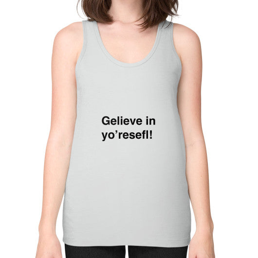Unisex Fine Jersey Tank (on woman) Silver unorthodoxy