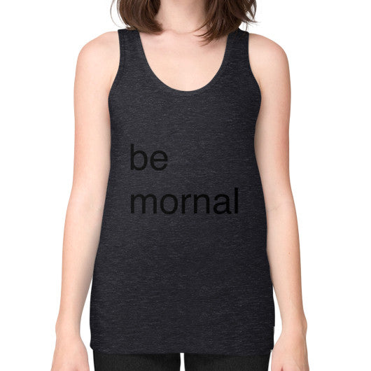 Unisex Fine Jersey Tank (on woman) Tri-Blend Black unorthodoxy