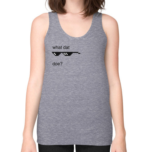 Unisex Fine Jersey Tank (on woman) Tri-Blend Grey unorthodoxy