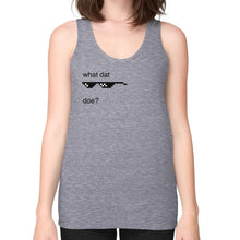 Unisex Fine Jersey Tank (on woman) Tri-Blend Grey unorthodoxy