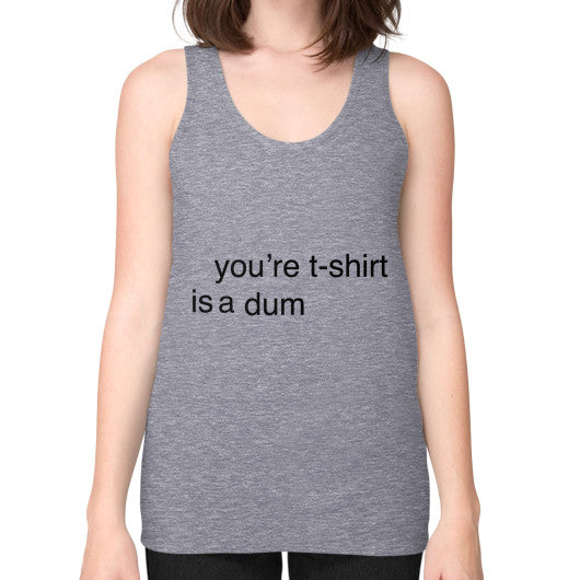 Unisex Fine Jersey Tank (on woman) Tri-Blend Grey unorthodoxy