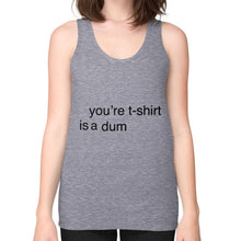 Unisex Fine Jersey Tank (on woman) Tri-Blend Grey unorthodoxy