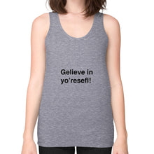 Unisex Fine Jersey Tank (on woman) Tri-Blend Grey unorthodoxy
