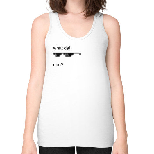 Unisex Fine Jersey Tank (on woman) White unorthodoxy