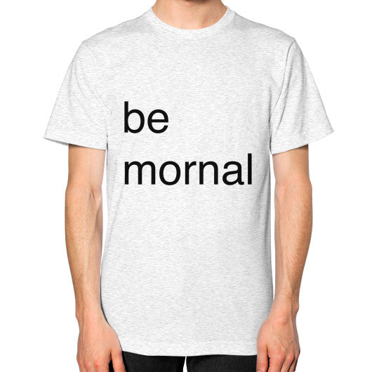 Unisex T-Shirt (on man) Ash grey unorthodoxy