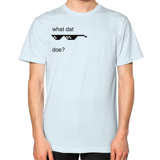 Unisex T-Shirt (on man) Light blue unorthodoxy