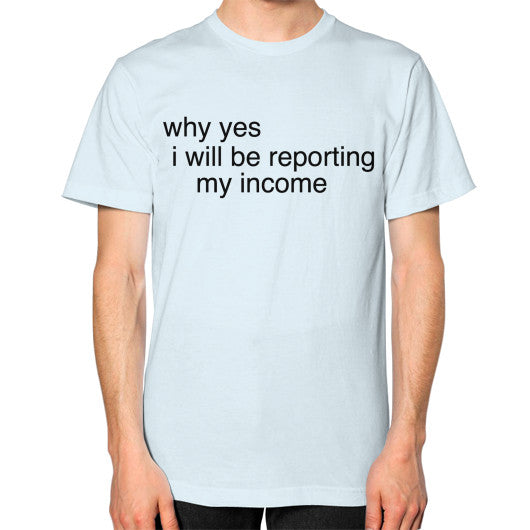 Unisex T-Shirt (on man) Light blue unorthodoxy