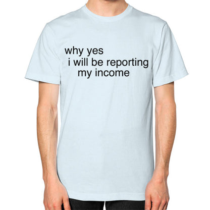 Unisex T-Shirt (on man) Light blue unorthodoxy
