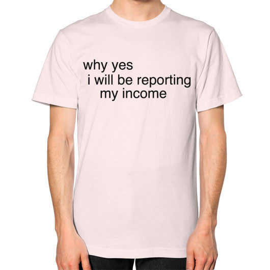 Unisex T-Shirt (on man) Light pink unorthodoxy