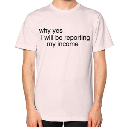 Unisex T-Shirt (on man) Light pink unorthodoxy