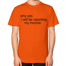 Unisex T-Shirt (on man) Orange unorthodoxy