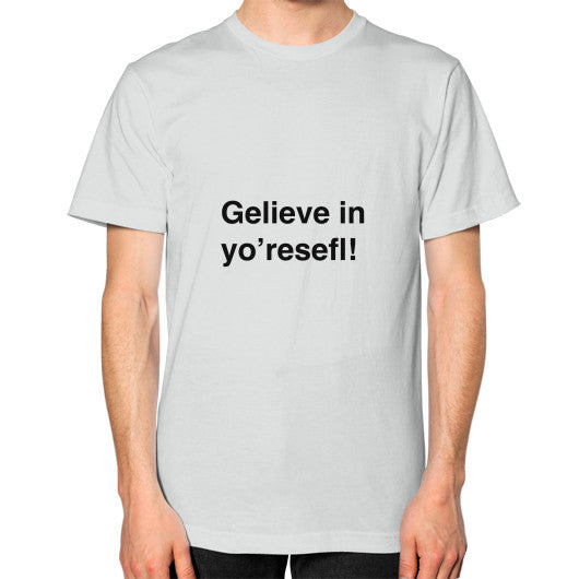 Unisex T-Shirt (on man) Silver unorthodoxy