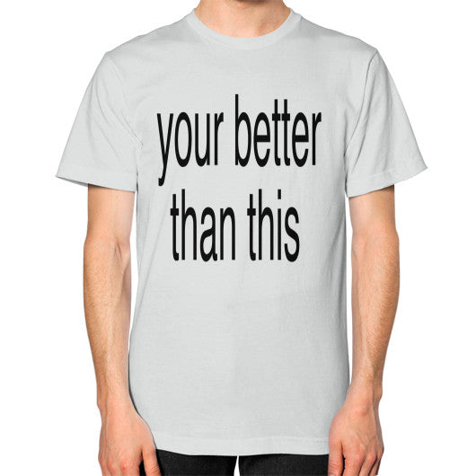 Unisex T-Shirt (on man) Silver unorthodoxy