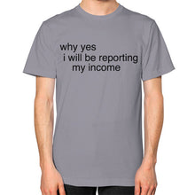 Unisex T-Shirt (on man) Slate unorthodoxy