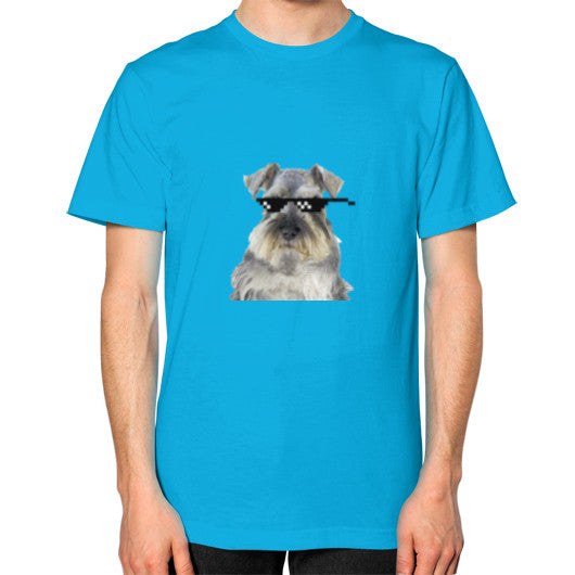 Unisex T-Shirt (on man) Teal unorthodoxy