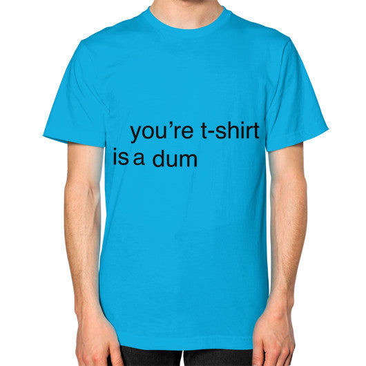 Unisex T-Shirt (on man) Teal unorthodoxy