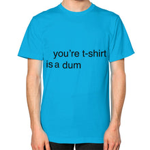 Unisex T-Shirt (on man) Teal unorthodoxy
