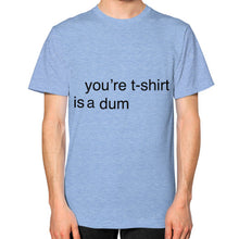 Unisex T-Shirt (on man) Tri-Blend Blue unorthodoxy