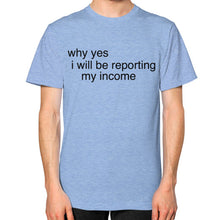Unisex T-Shirt (on man) Tri-Blend Blue unorthodoxy