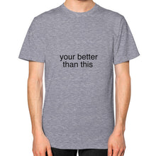 Unisex T-Shirt (on man) Tri-Blend Grey unorthodoxy