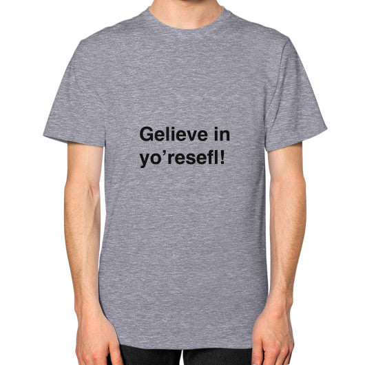 Unisex T-Shirt (on man) Tri-Blend Grey unorthodoxy