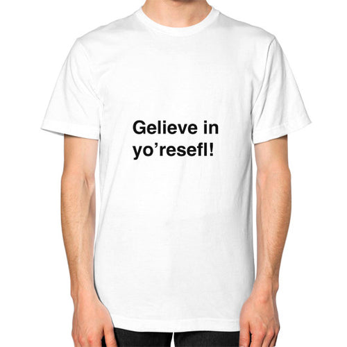 Unisex T-Shirt (on man) White unorthodoxy