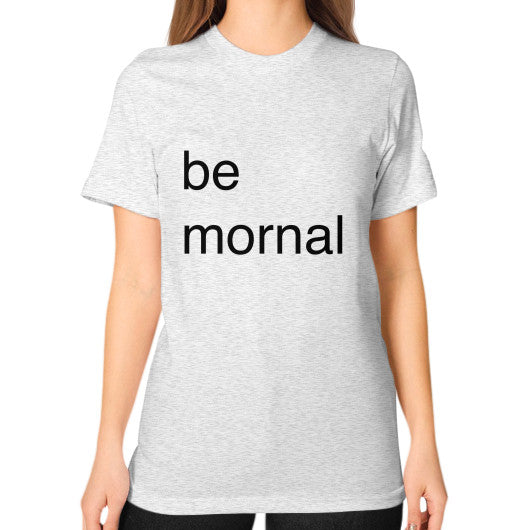 Unisex T-Shirt (on woman) Ash grey unorthodoxy