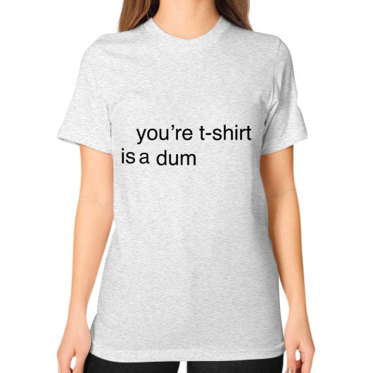 Unisex T-Shirt (on woman) Ash grey unorthodoxy