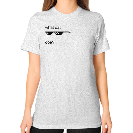 Unisex T-Shirt (on woman) Ash grey unorthodoxy
